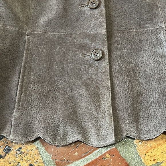 Bamboo Traders Leather Blazer with Scallop Edge details SizeXL - Picture 9 of 13